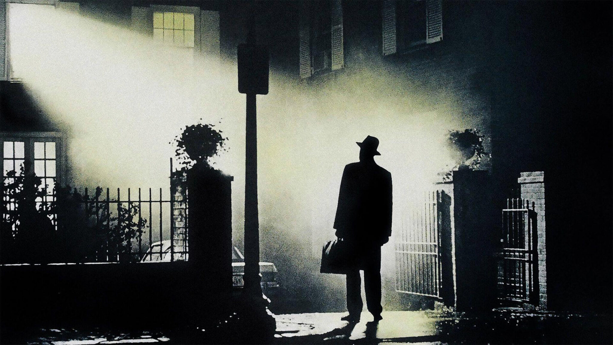 The movie cover from bone chilling horror movie, The Exorcist. 